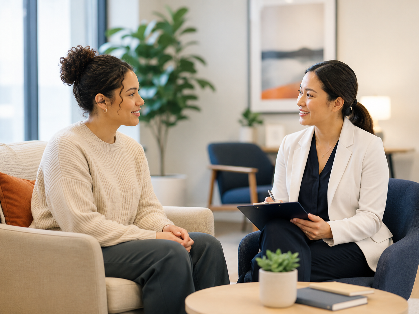 Clinician and patient in consultation at Mood Institute